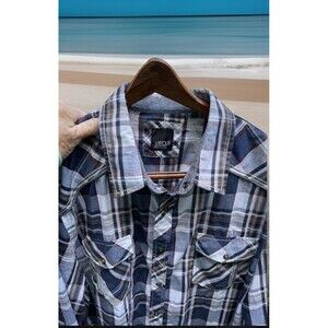 Various Artists Western Brownish Pearl Snap Shirt Long Sleeve Plaid Men Size 2XL